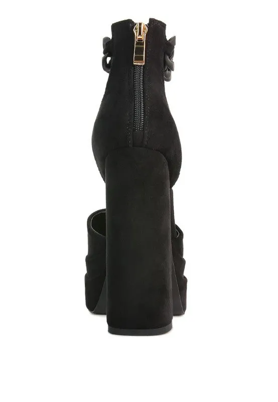 Microfiber Platform High Heel Sandals / Shoes