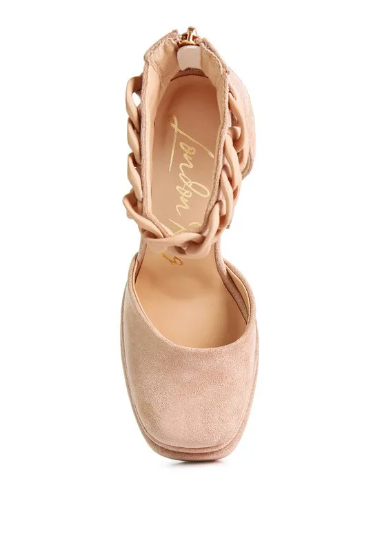 Microfiber Platform High Heel Sandals / Shoes