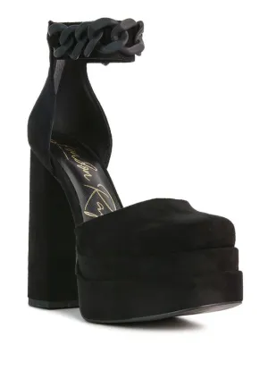 Microfiber Platform High Heel Sandals / Shoes
