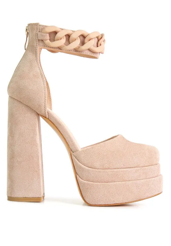Microfiber Platform High Heel Sandals / Shoes
