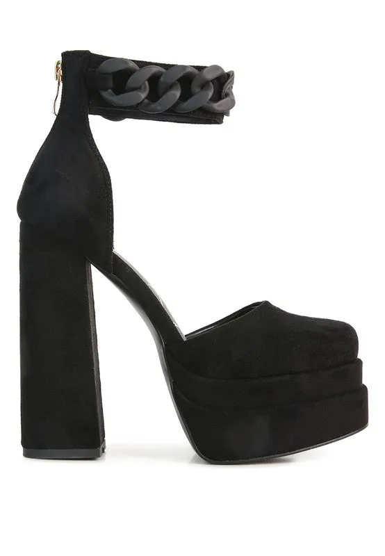 Microfiber Platform High Heel Sandals / Shoes