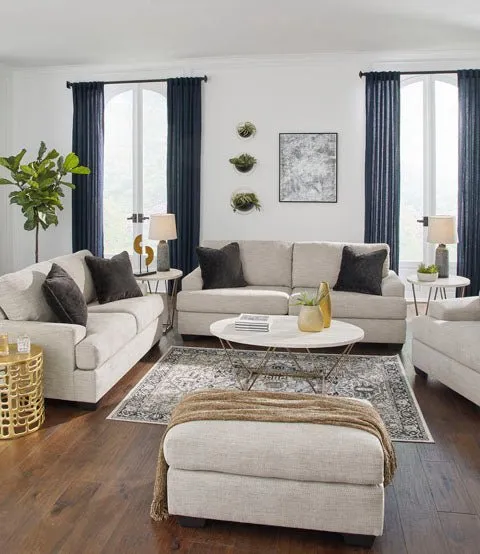 Mid-Century Modern Platform Sofa in Pebble