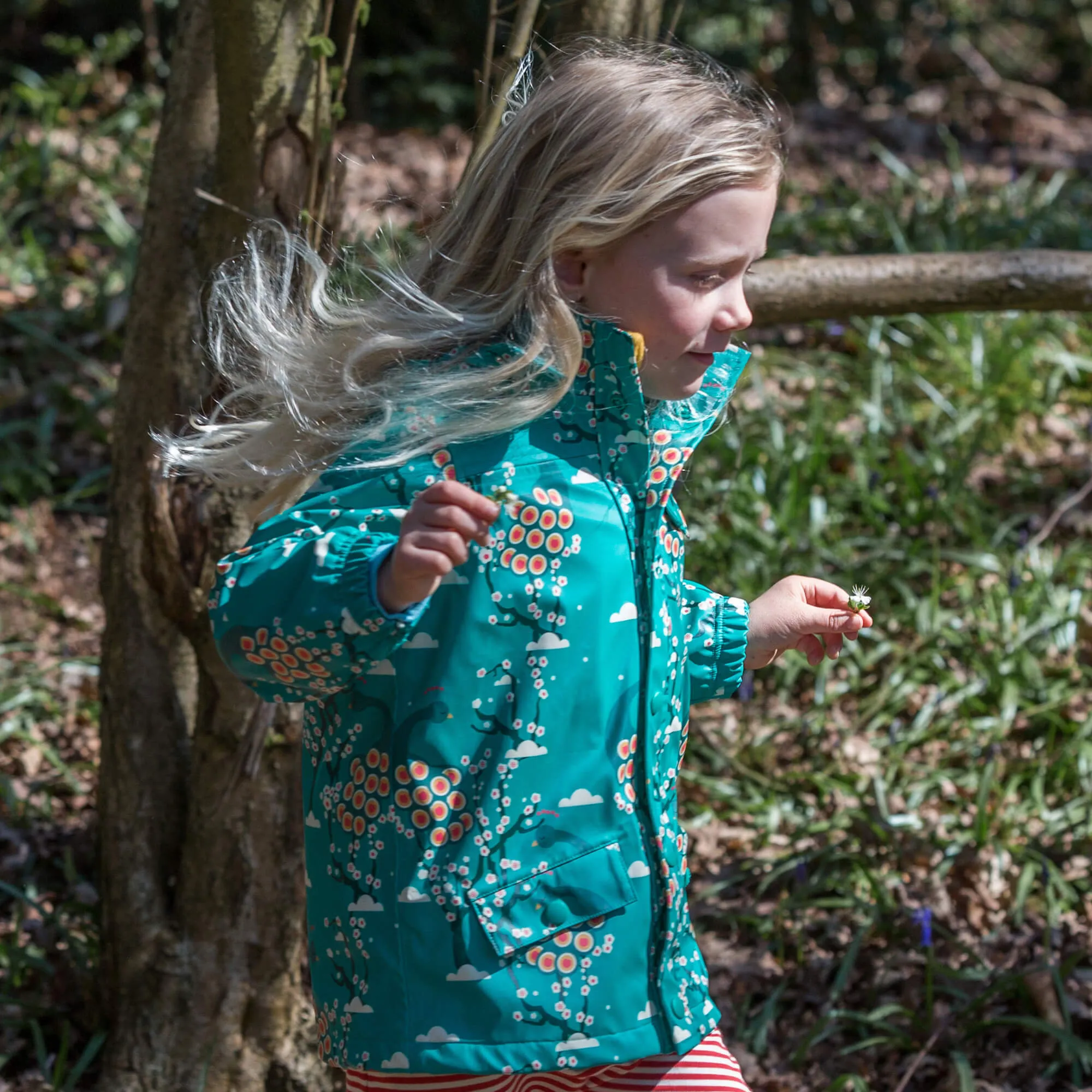 Midnight Peacocks Waterproof Recycled Raincoat