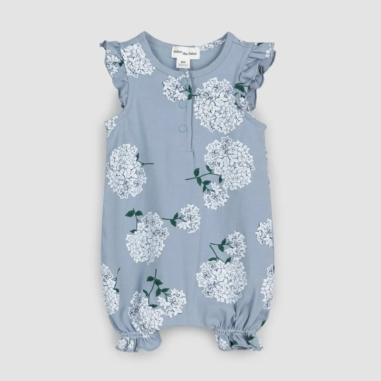 Miles The Label - Hydrangea Print on Ashley Blue Sleeveless Romper