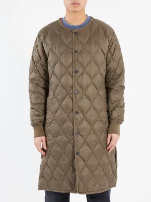 Military Crew Neck Long Down Jacket