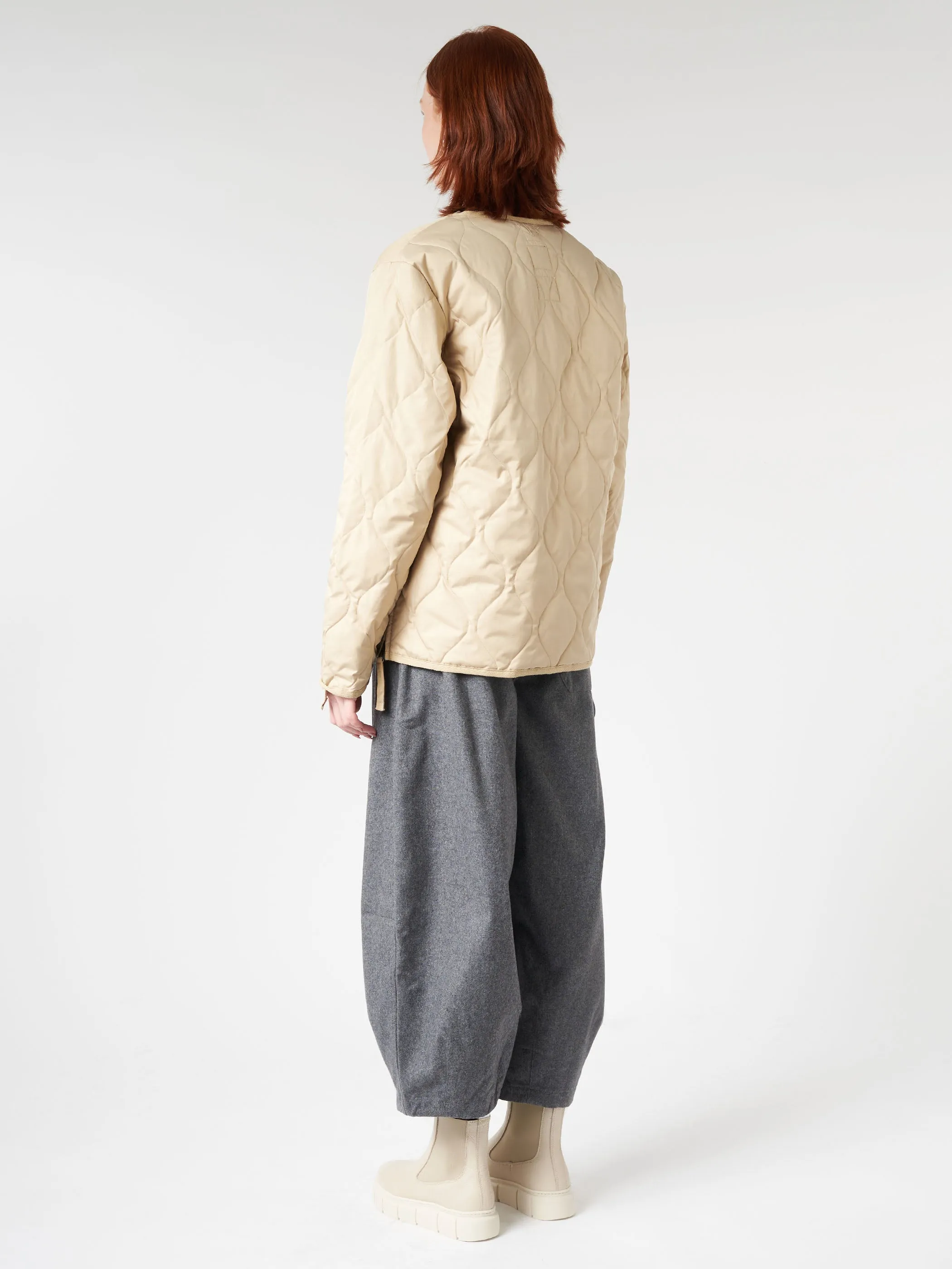 Military Zip V-Neck Down Jacket