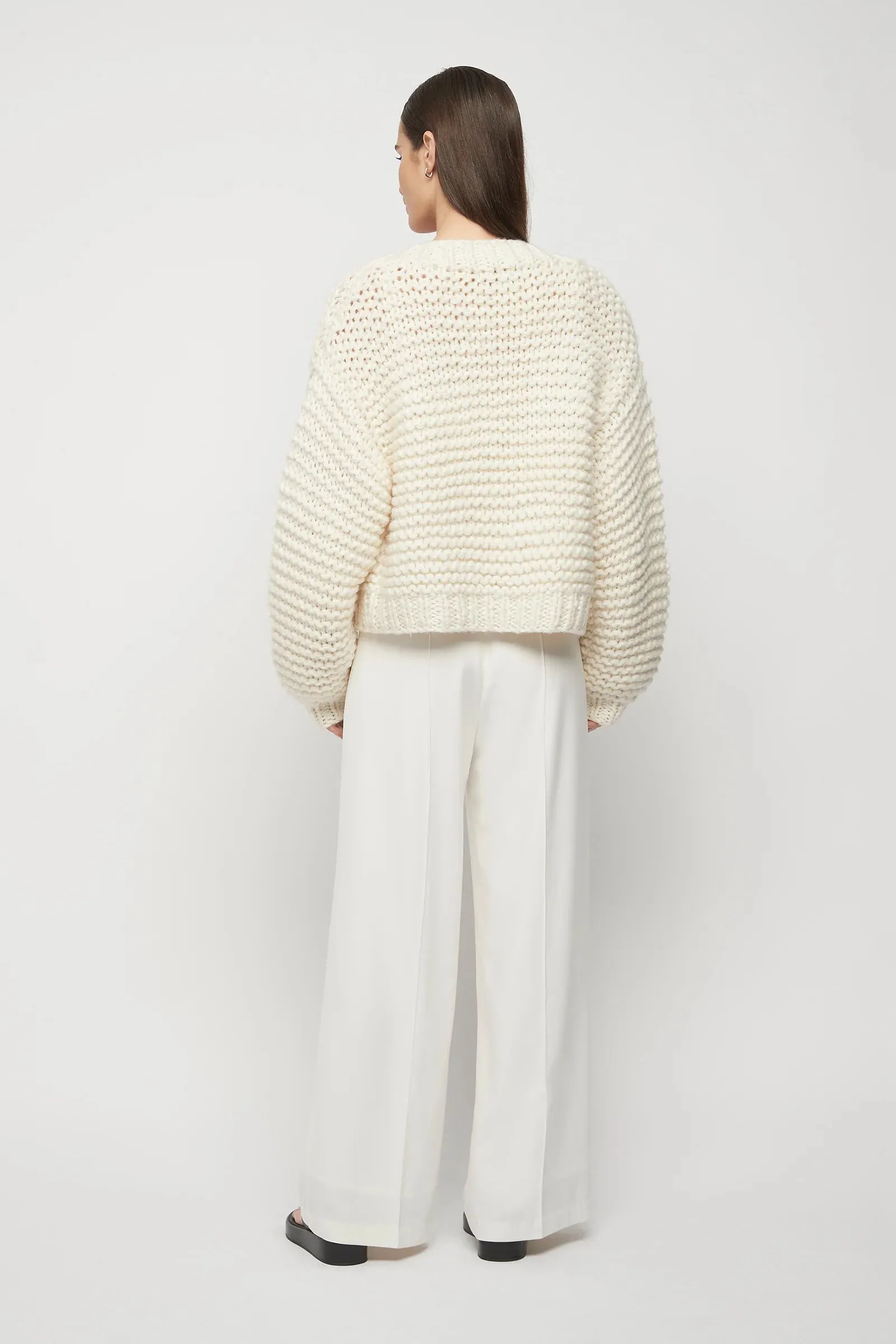 MITFORD HANDMADE KNIT CARDIGAN | WINTER WHITE