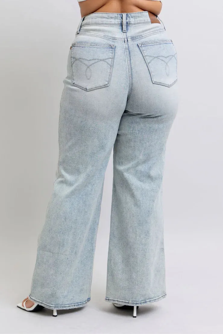 Morgan Judy Blue High Waist Tummy Control Retro Wide