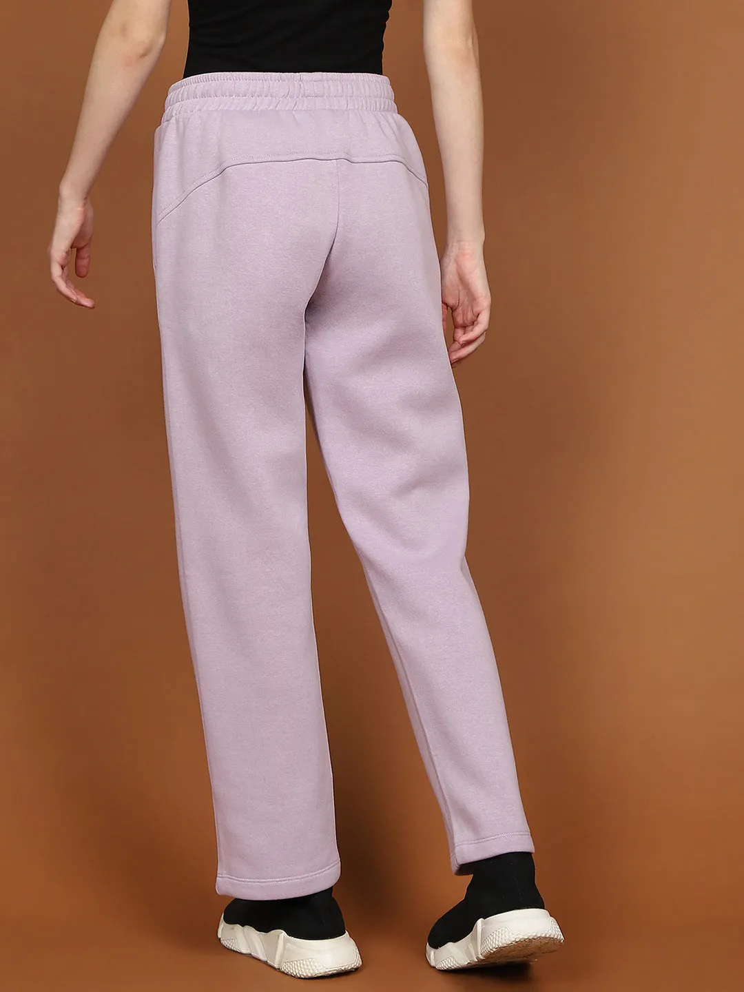mSECRET Typography Detailing Mauve Cotton Track Bottoms