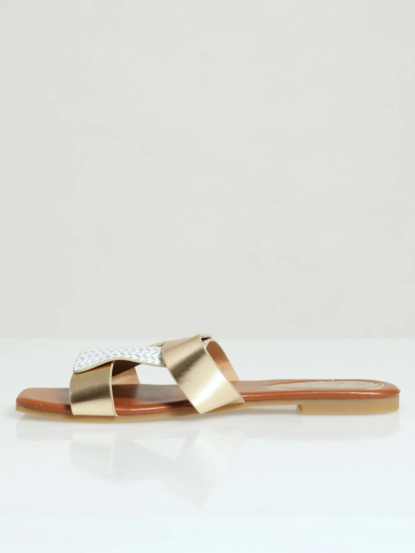 Multi Fabric H-Mule Sandal