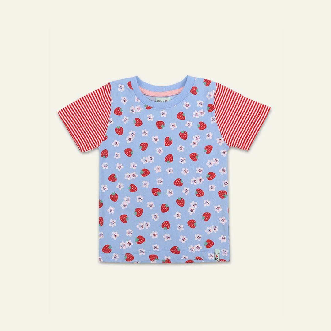 Multicoloured Strawberry and Stripe Print Top -2 Pack