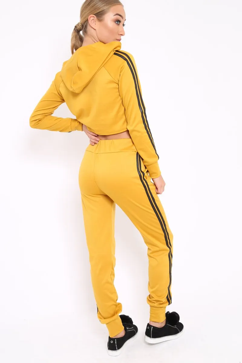Mustard Tracksuit with Black Side Stripe - Kady