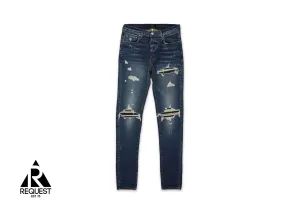 MX1 Black Leather Patch Denim "Blue"