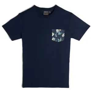 【Naked and Famous】Pocket Tee - Navy   Flower Painting - Navy／花朵口袋海軍藍短T