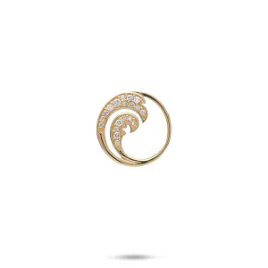 Nalu Pendant in Gold with Diamonds - 15mm