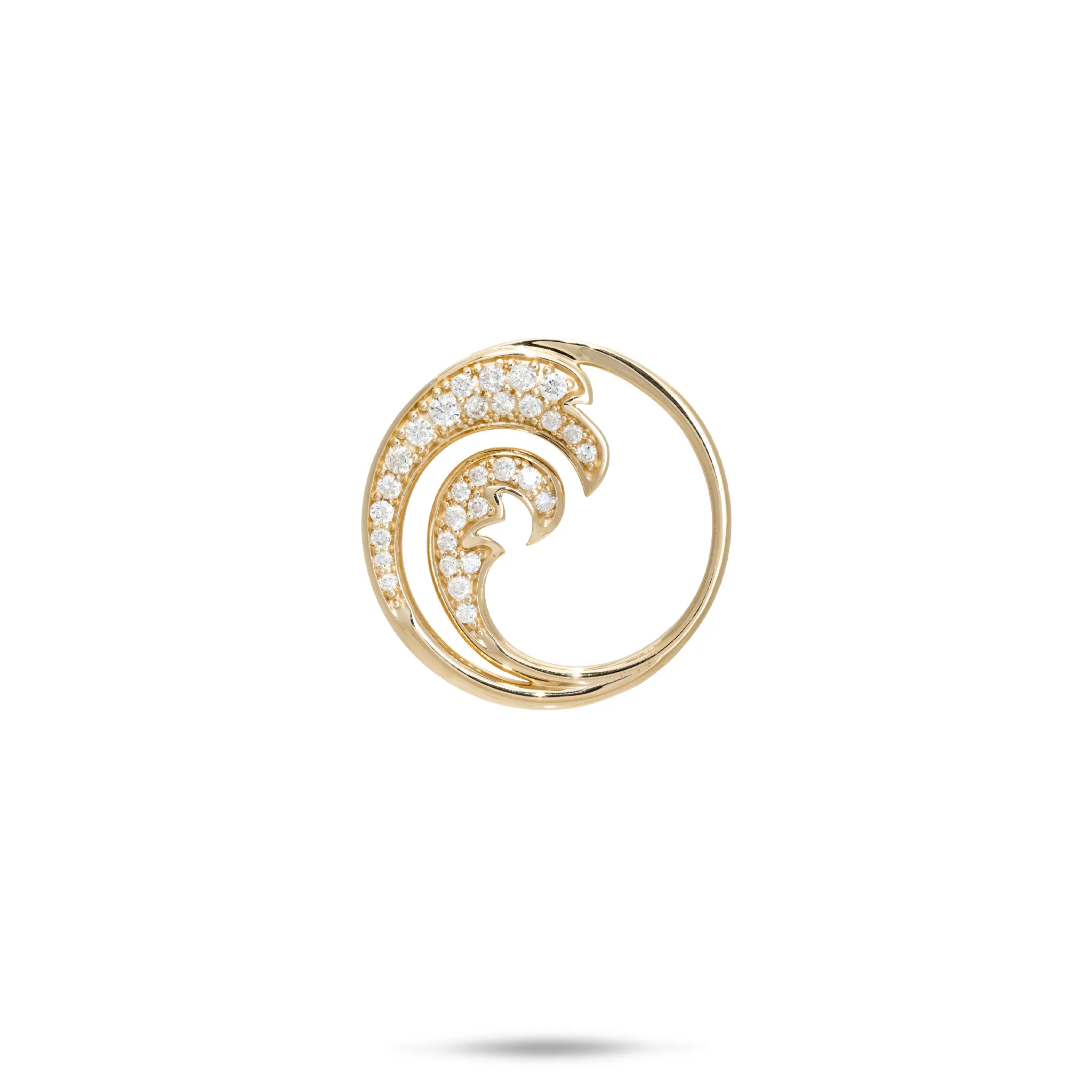 Nalu Pendant in Gold with Diamonds - 18mm