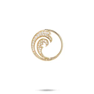 Nalu Pendant in Gold with Diamonds - 18mm