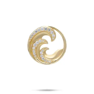 Nalu Pendant in Gold with Diamonds - 22mm