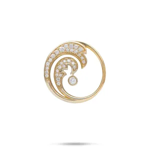 Nalu Pendant in Gold with Diamonds - 22mm