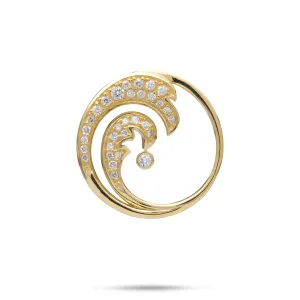 Nalu Pendant in Gold with Diamonds - 26mm