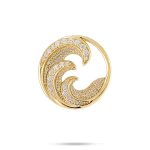 Nalu Pendant in Gold with Diamonds - 26mm