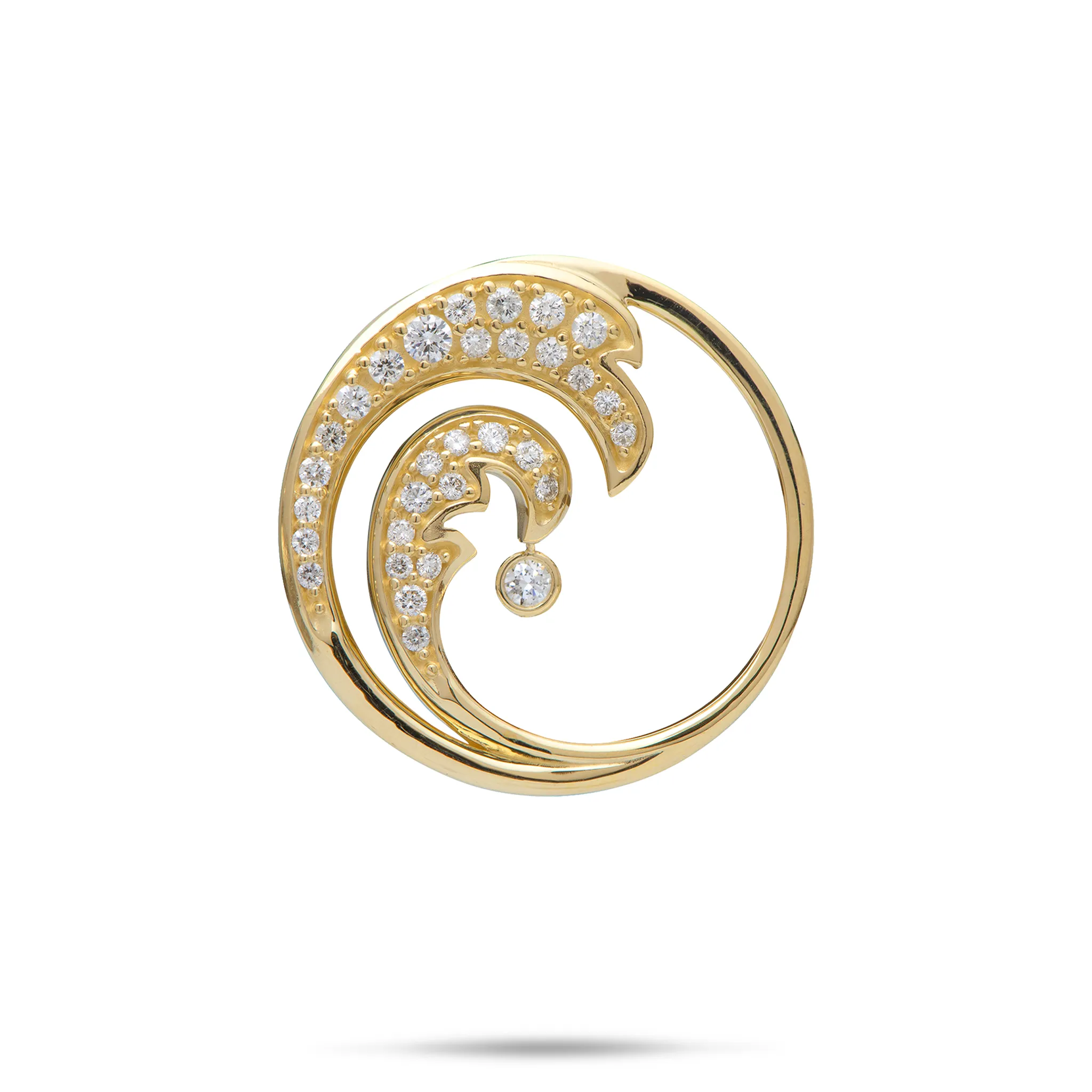 Nalu Pendant in Gold with Diamonds - 26mm