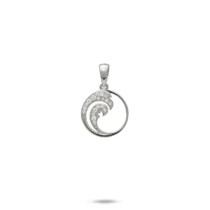 Nalu Pendant in White Gold with Diamonds - 12mm