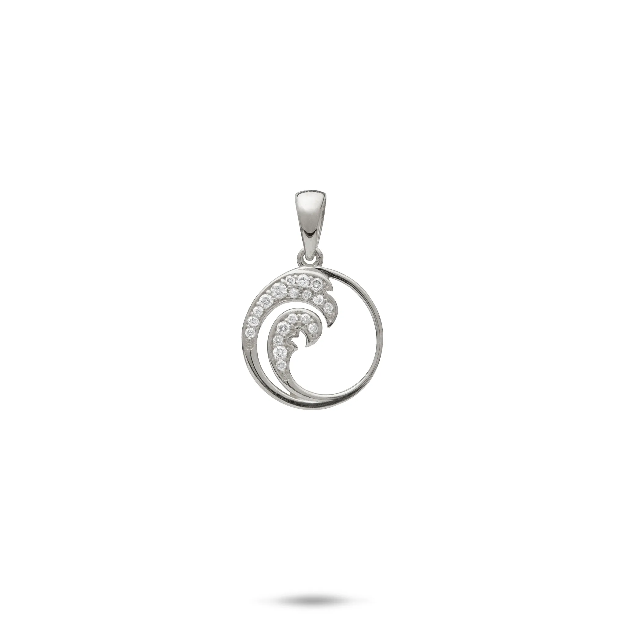 Nalu Pendant in White Gold with Diamonds - 12mm