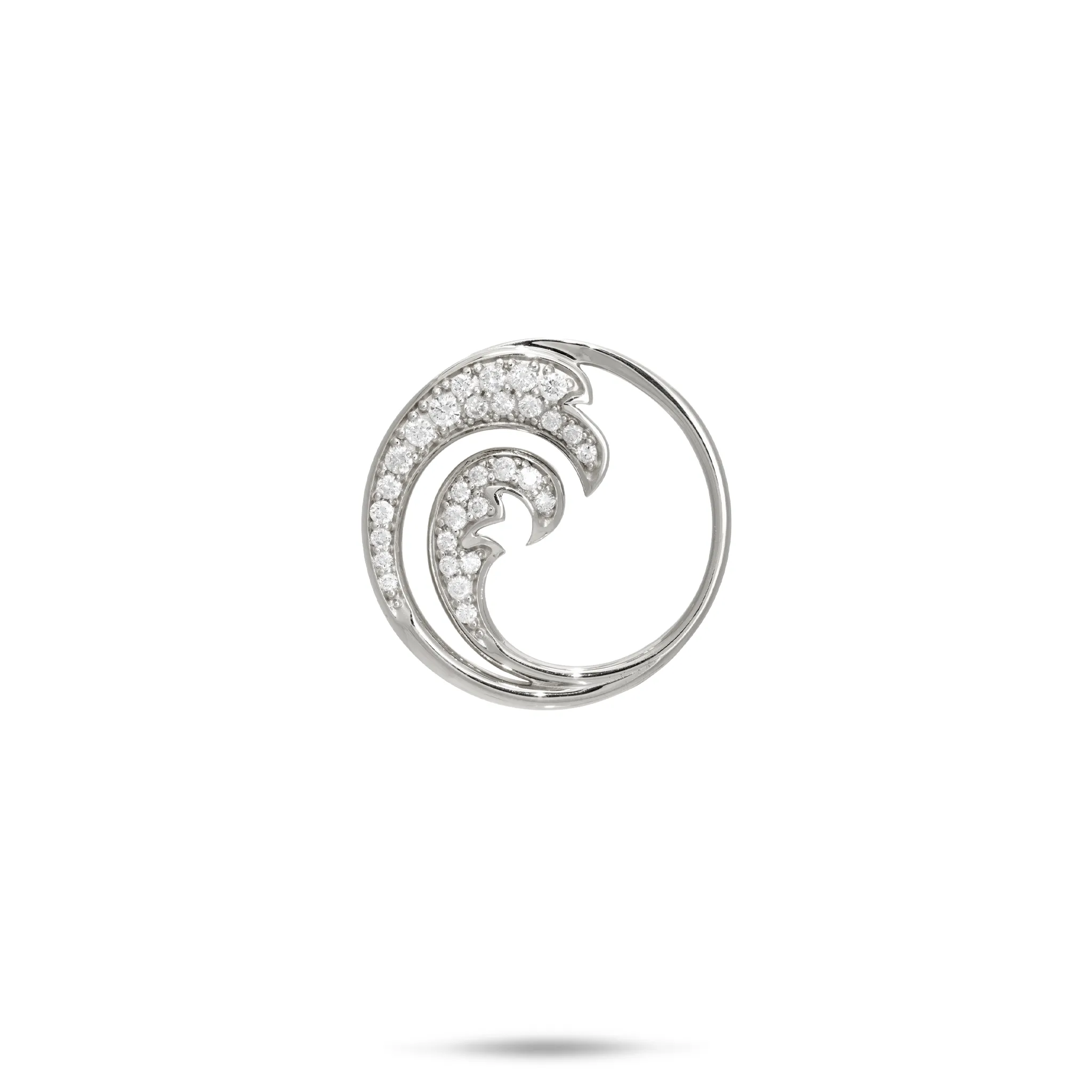 Nalu Pendant in White Gold with Diamonds - 18mm