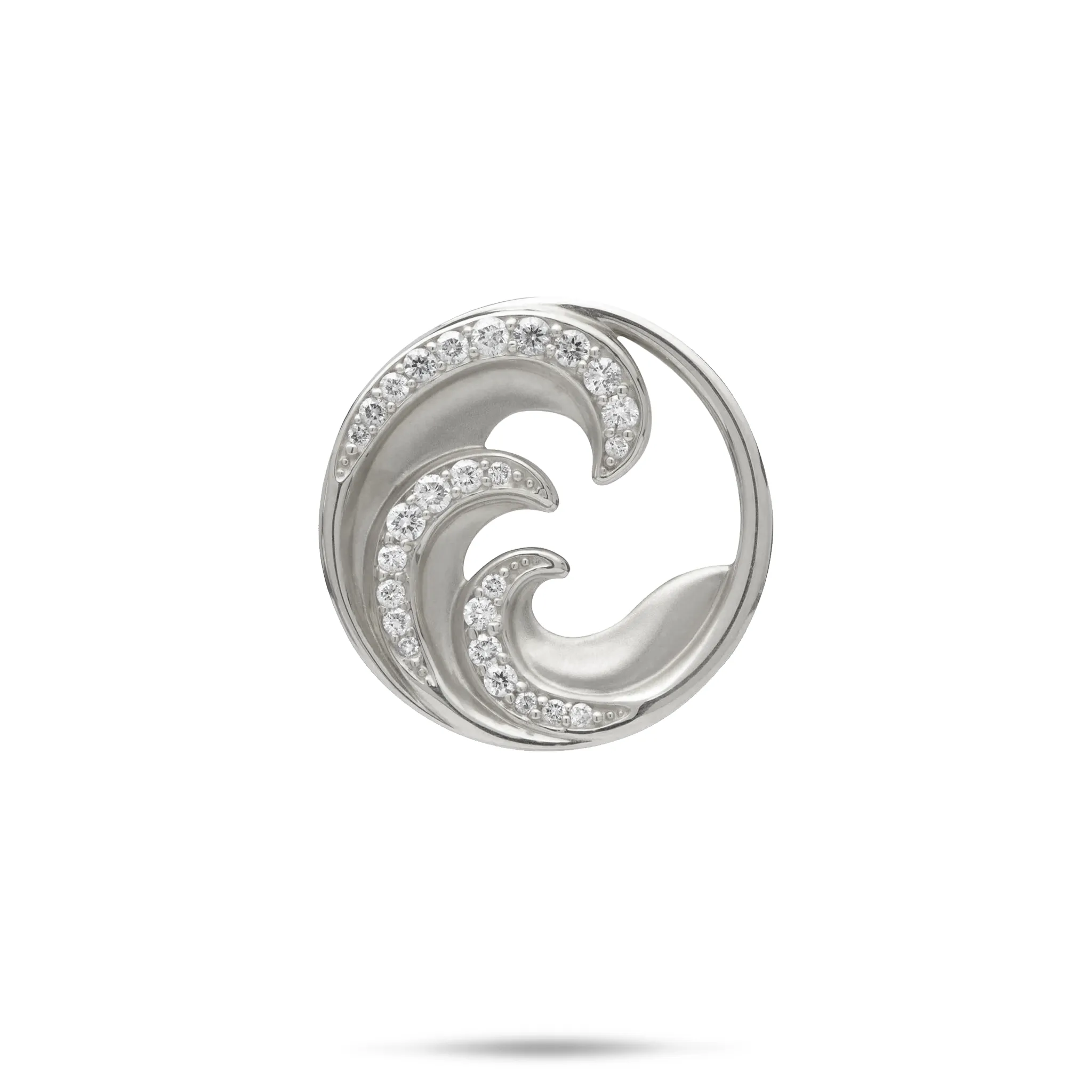Nalu Pendant in White Gold with Diamonds - 22mm