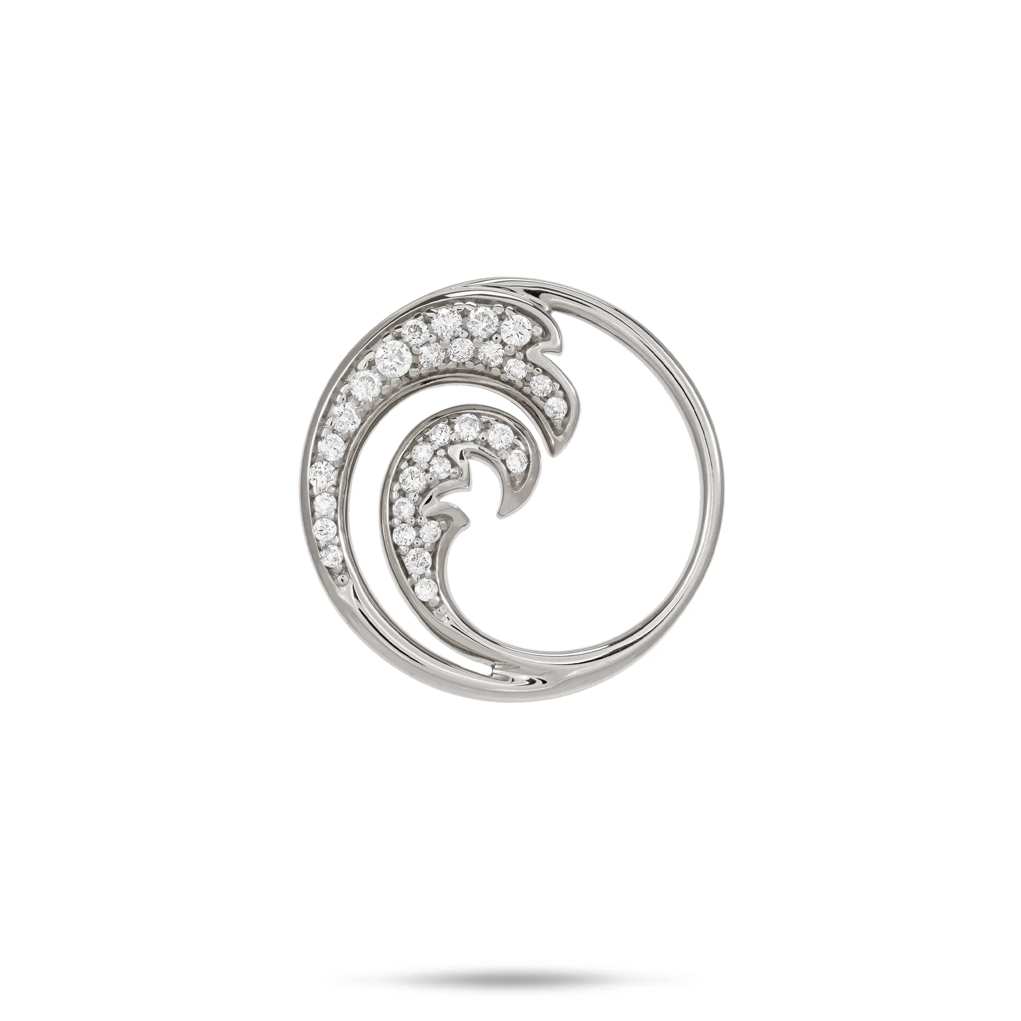 Nalu Pendant in White Gold with Diamonds - 22mm
