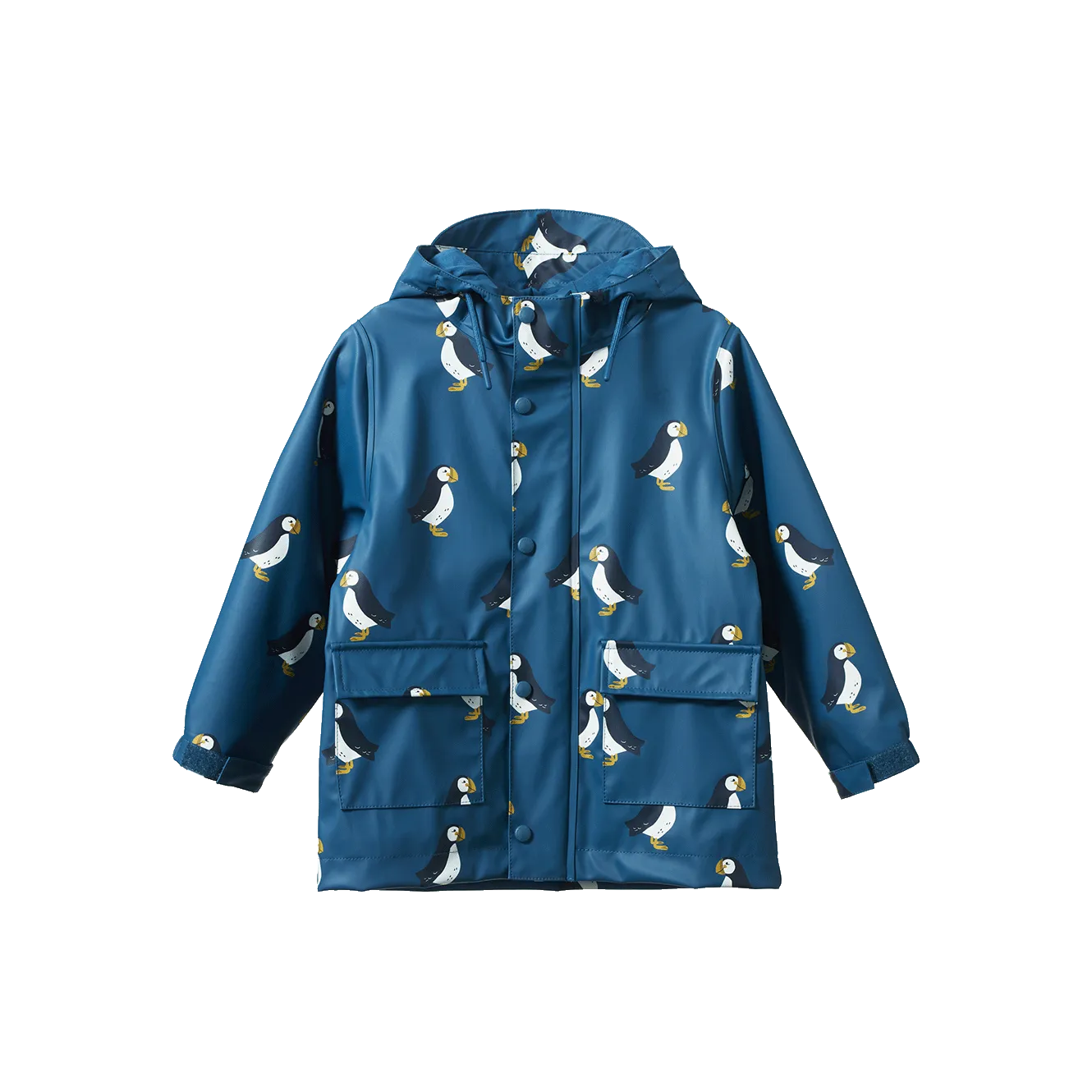 Nature Baby RAINCOAT Puffin Teal Print