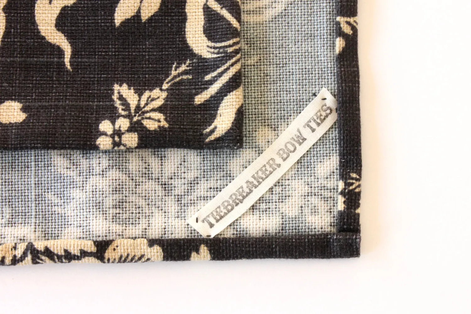 Navy & Beige Floral Pocket Square