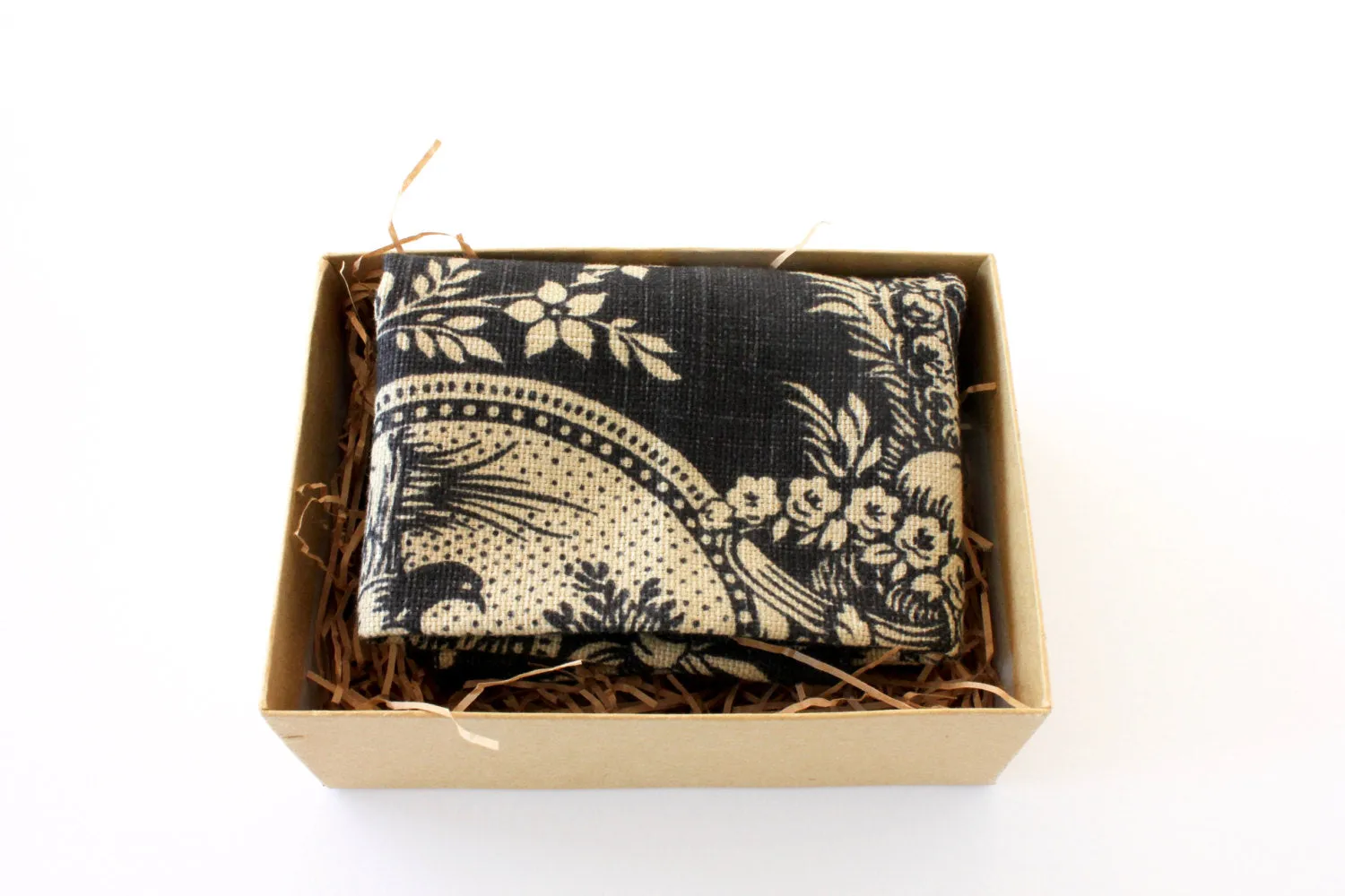 Navy & Beige Floral Pocket Square