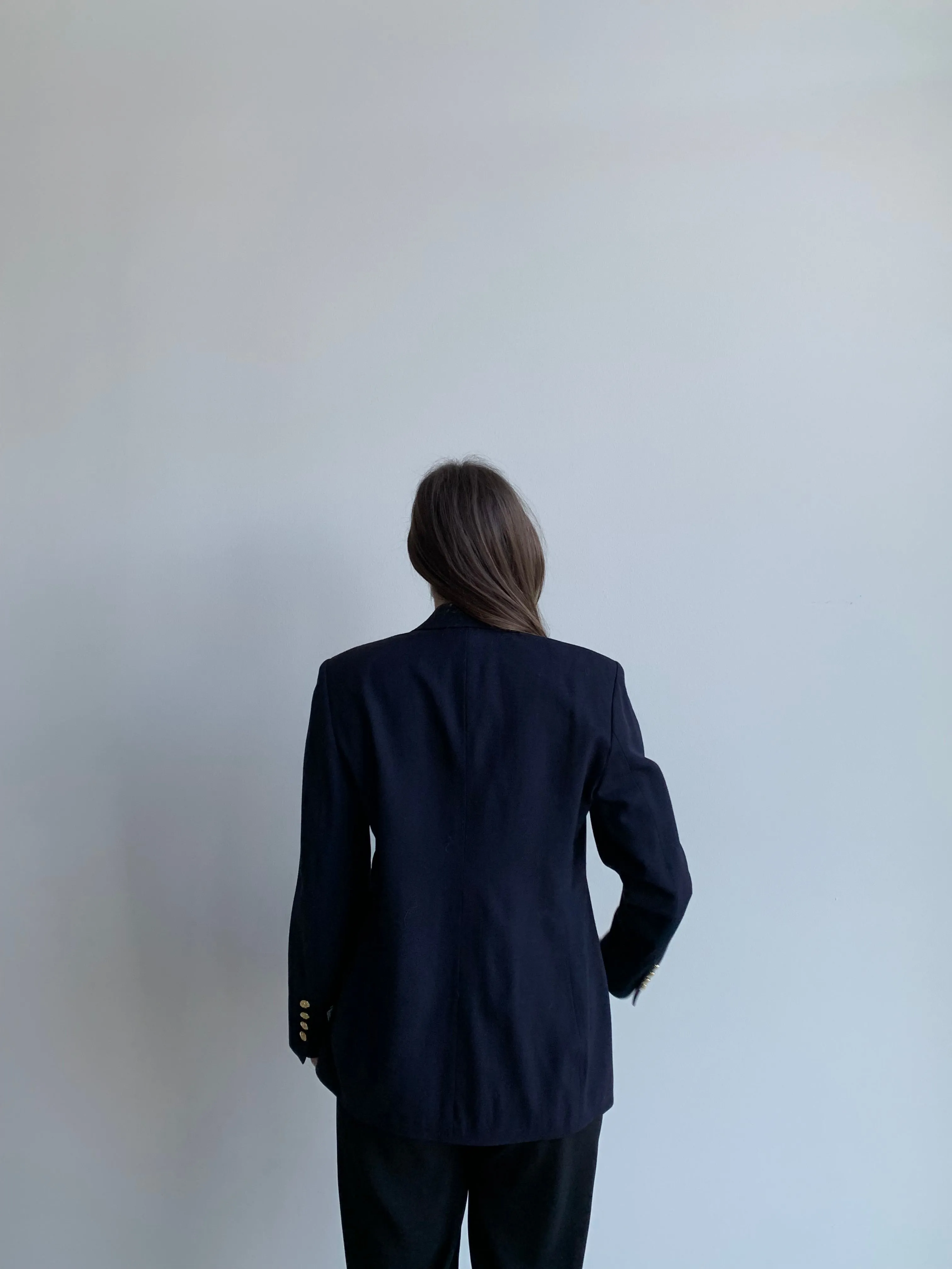 navy wool blazer