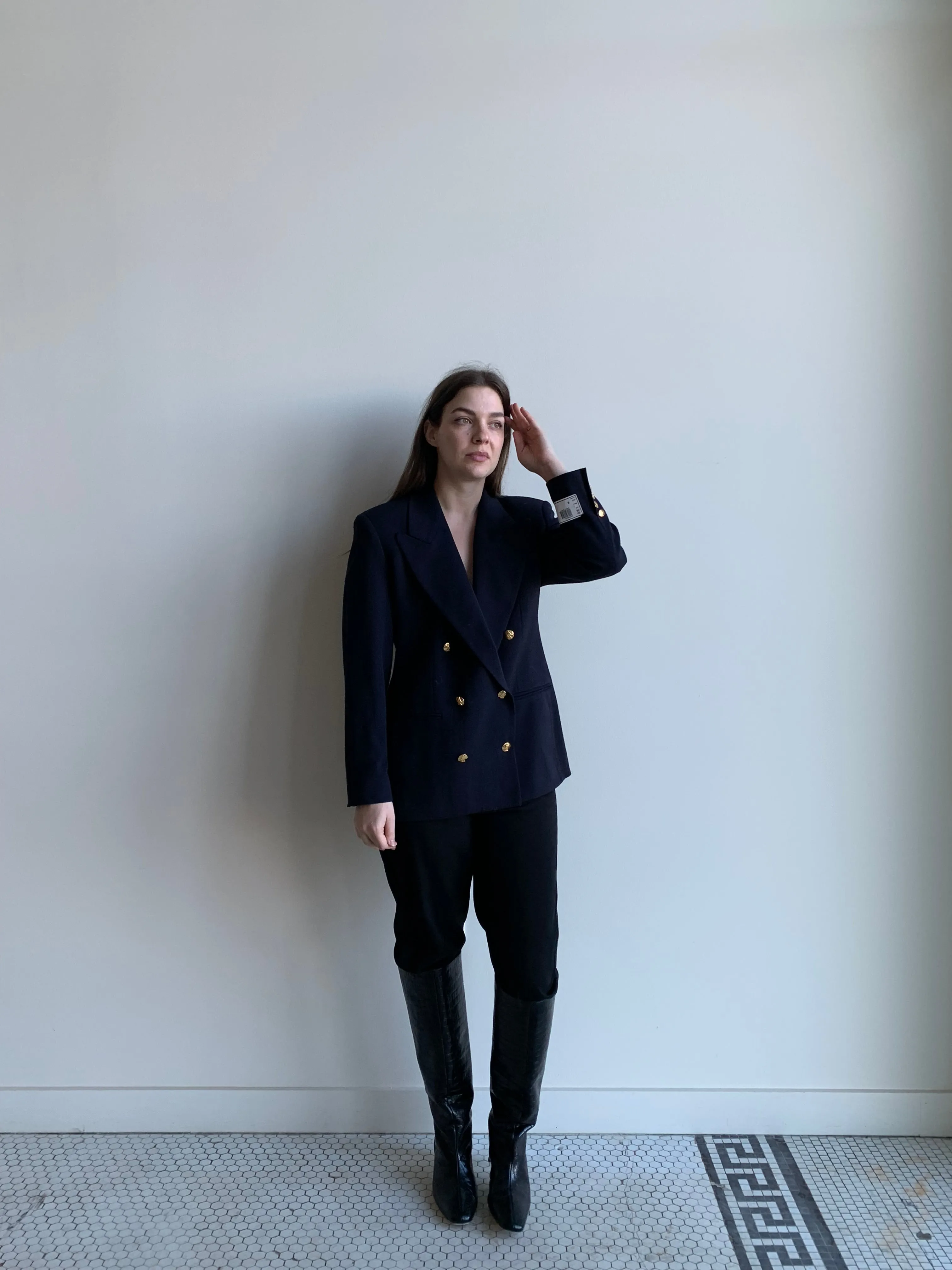 navy wool blazer