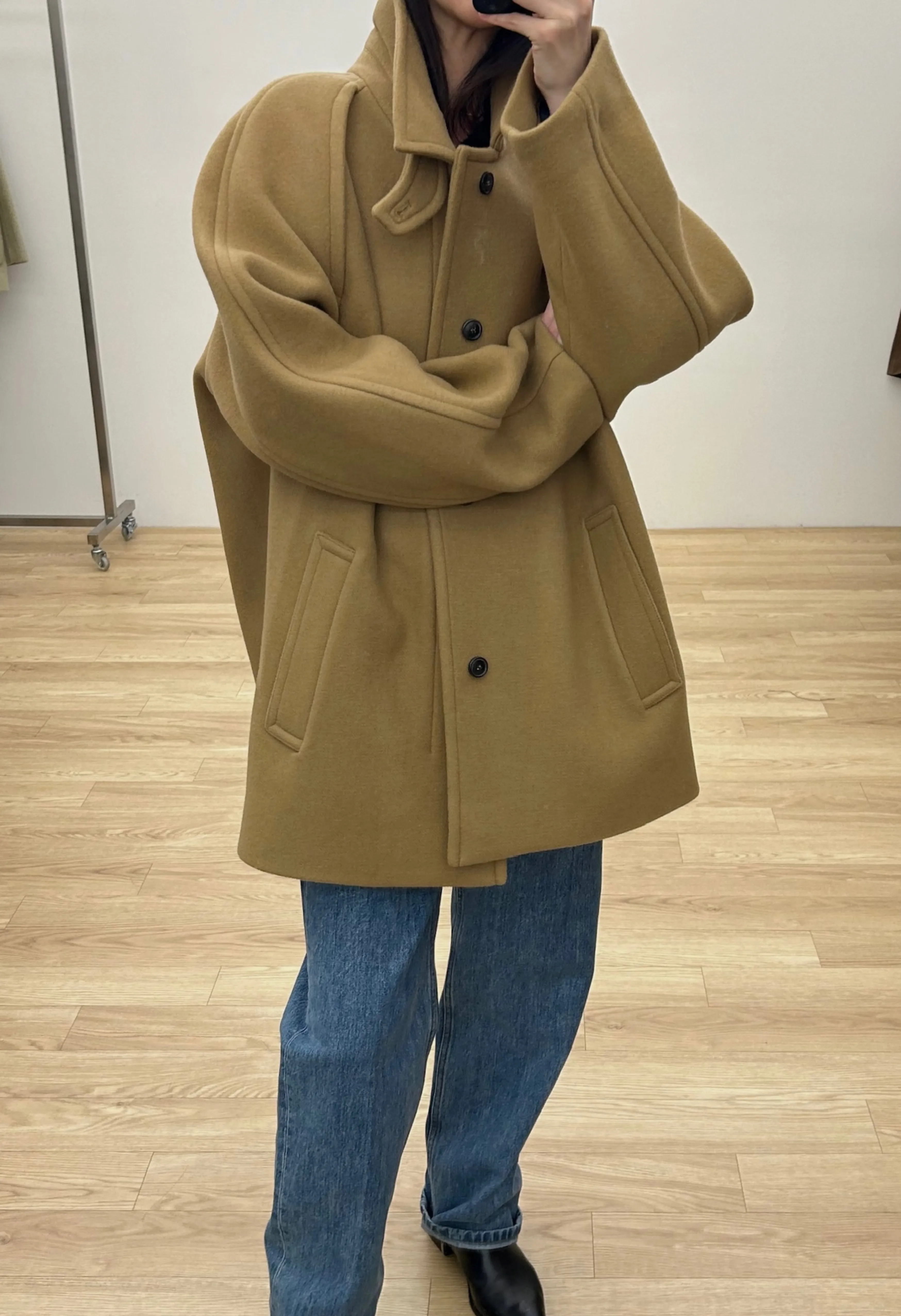 Neck Graham Wool Jacket