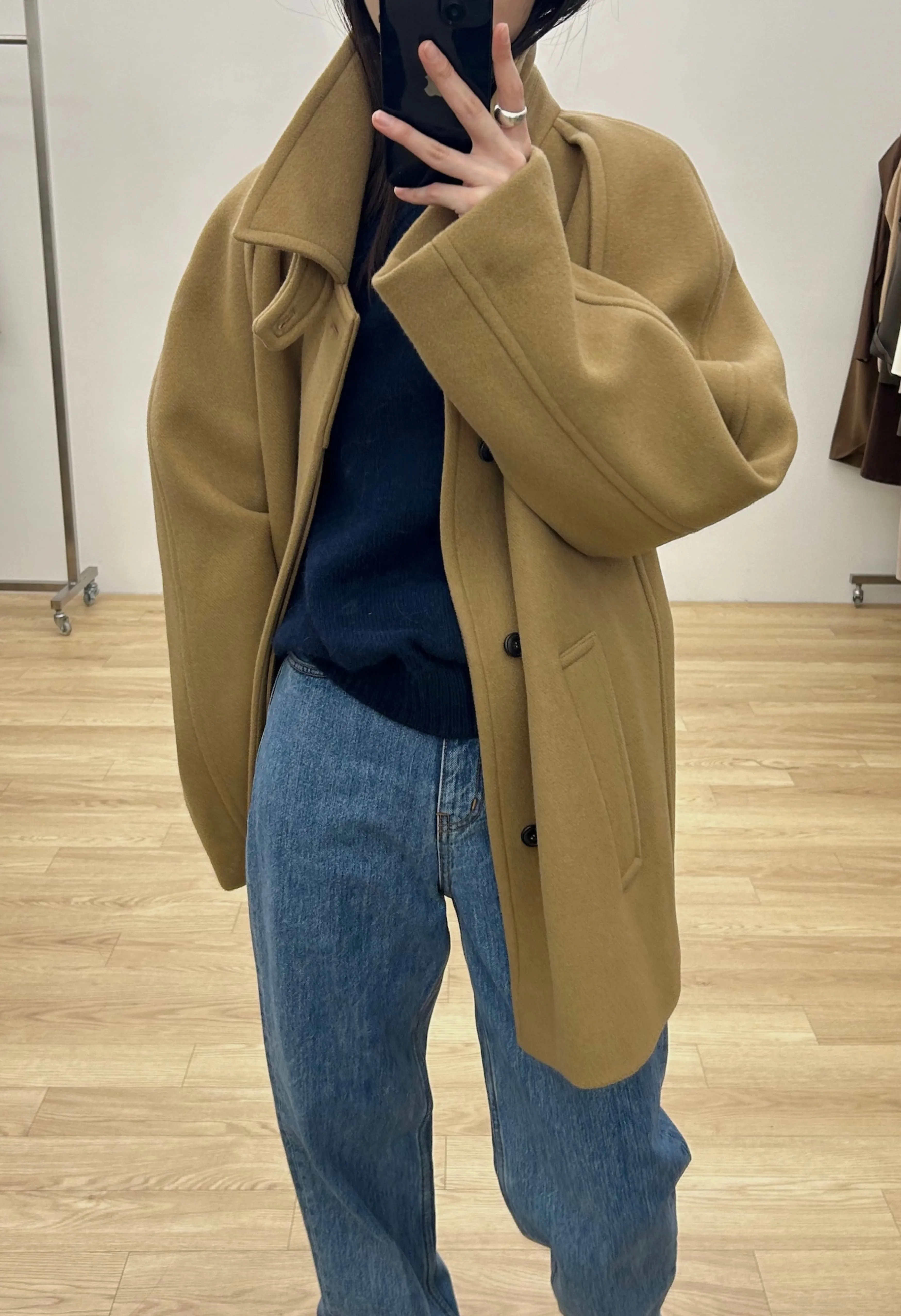 Neck Graham Wool Jacket