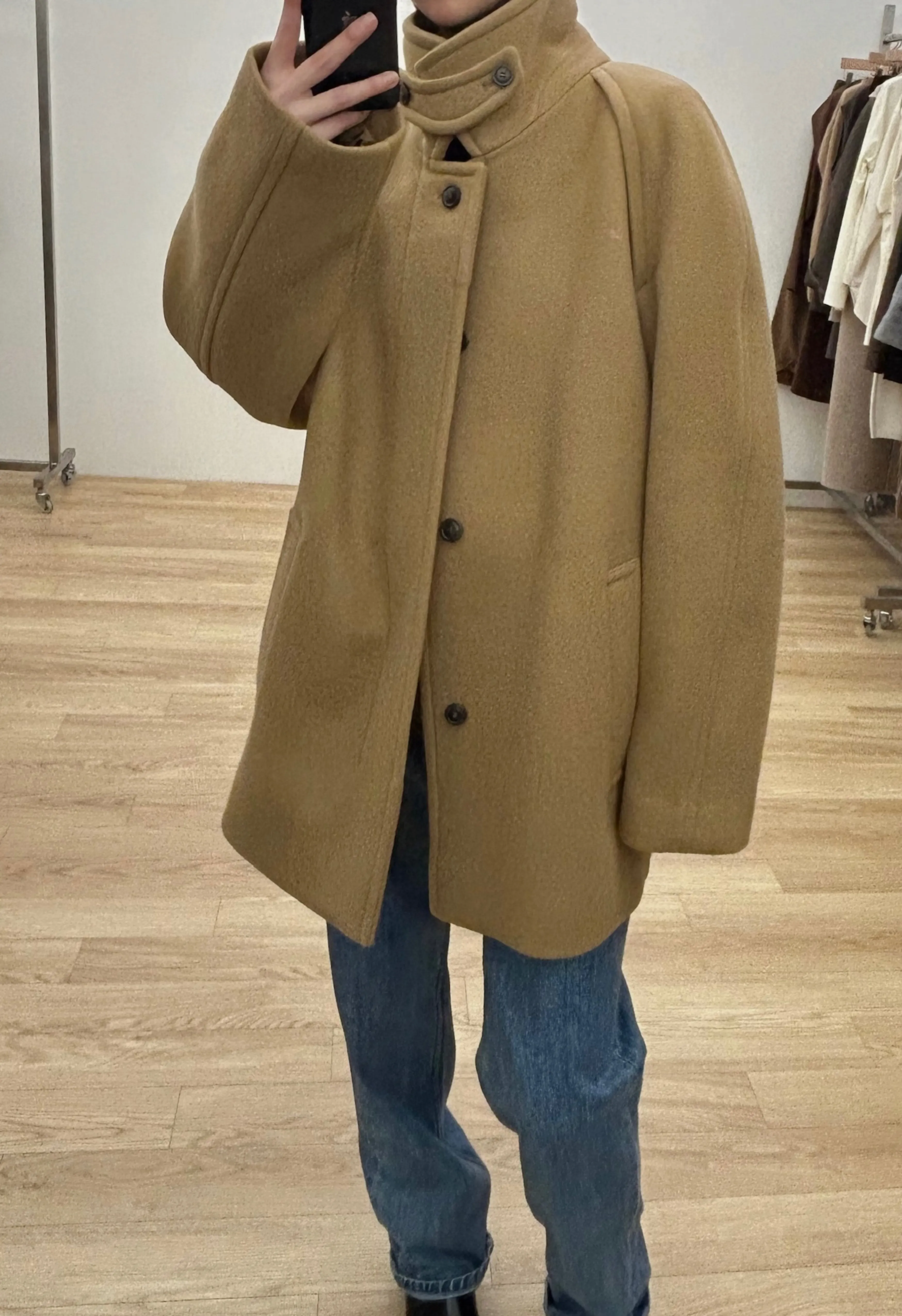 Neck Graham Wool Jacket