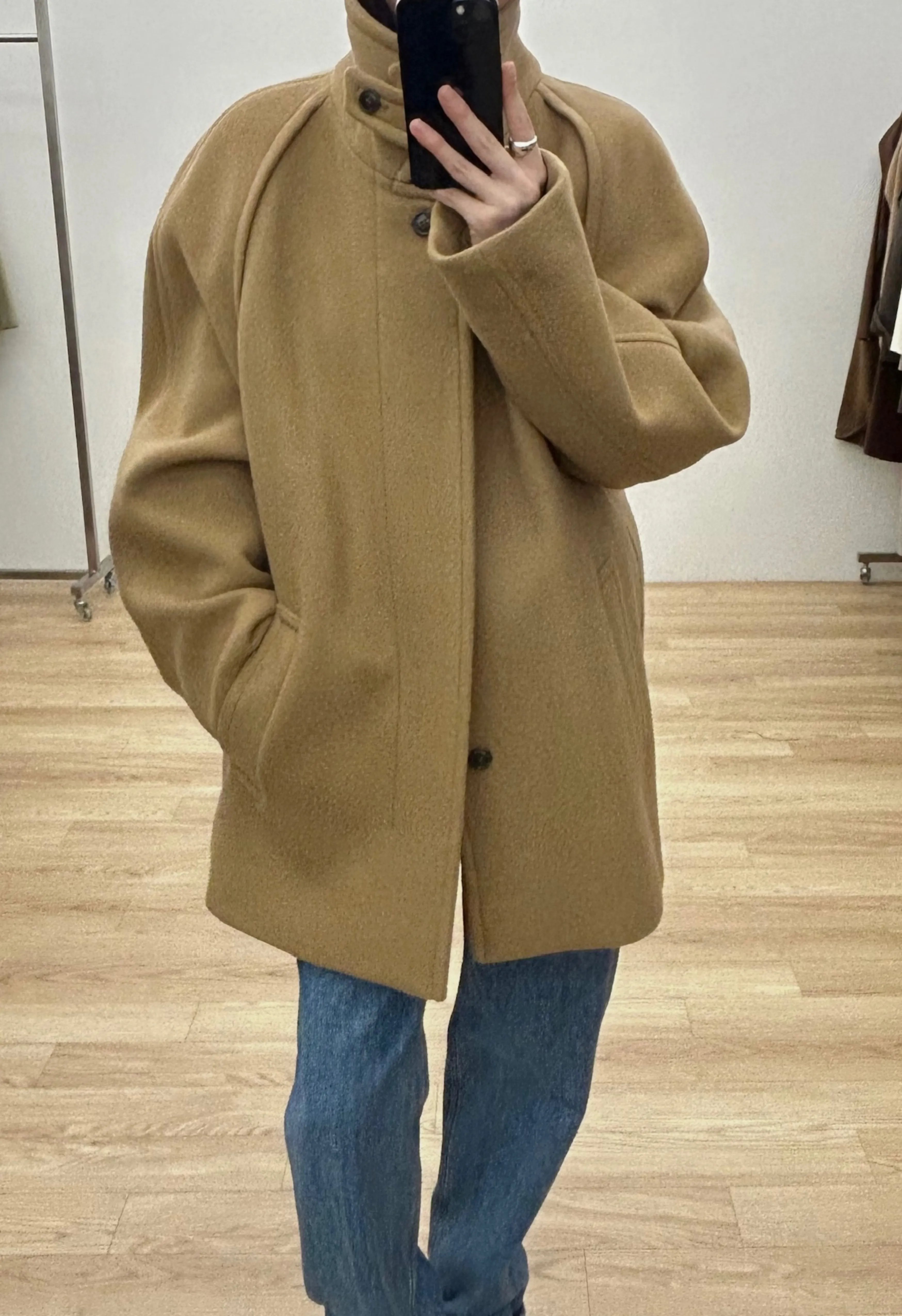Neck Graham Wool Jacket