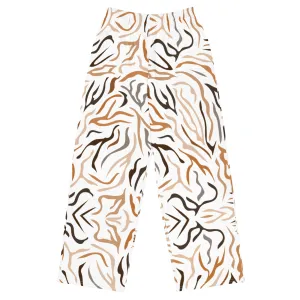 Neutral Tiger Stripes - Wide-Leg Pants