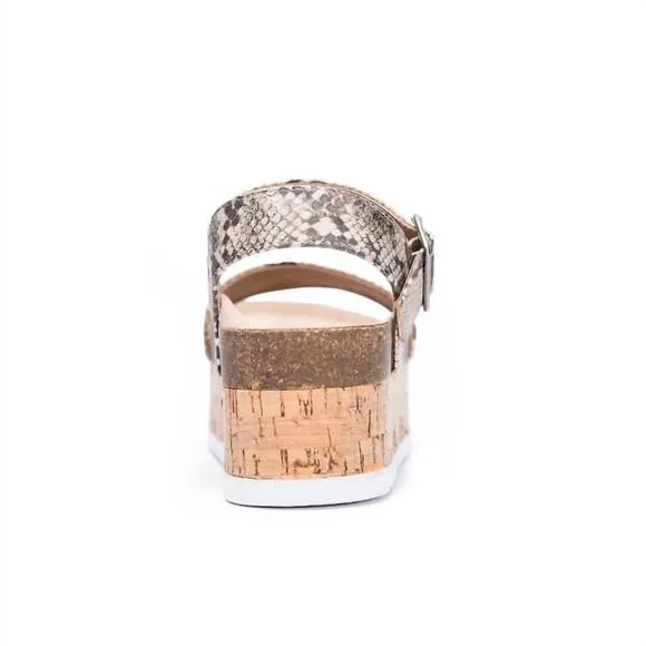 NEW DIRTY LAUNDRY dusk palms platform sandal in silver snake