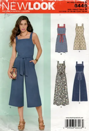 New Look 6446 Womens Mini Maxi Dress Jumpsuit & Rompers Sewing Pattern Size 6 - 18 UNCUT Factory Folded
