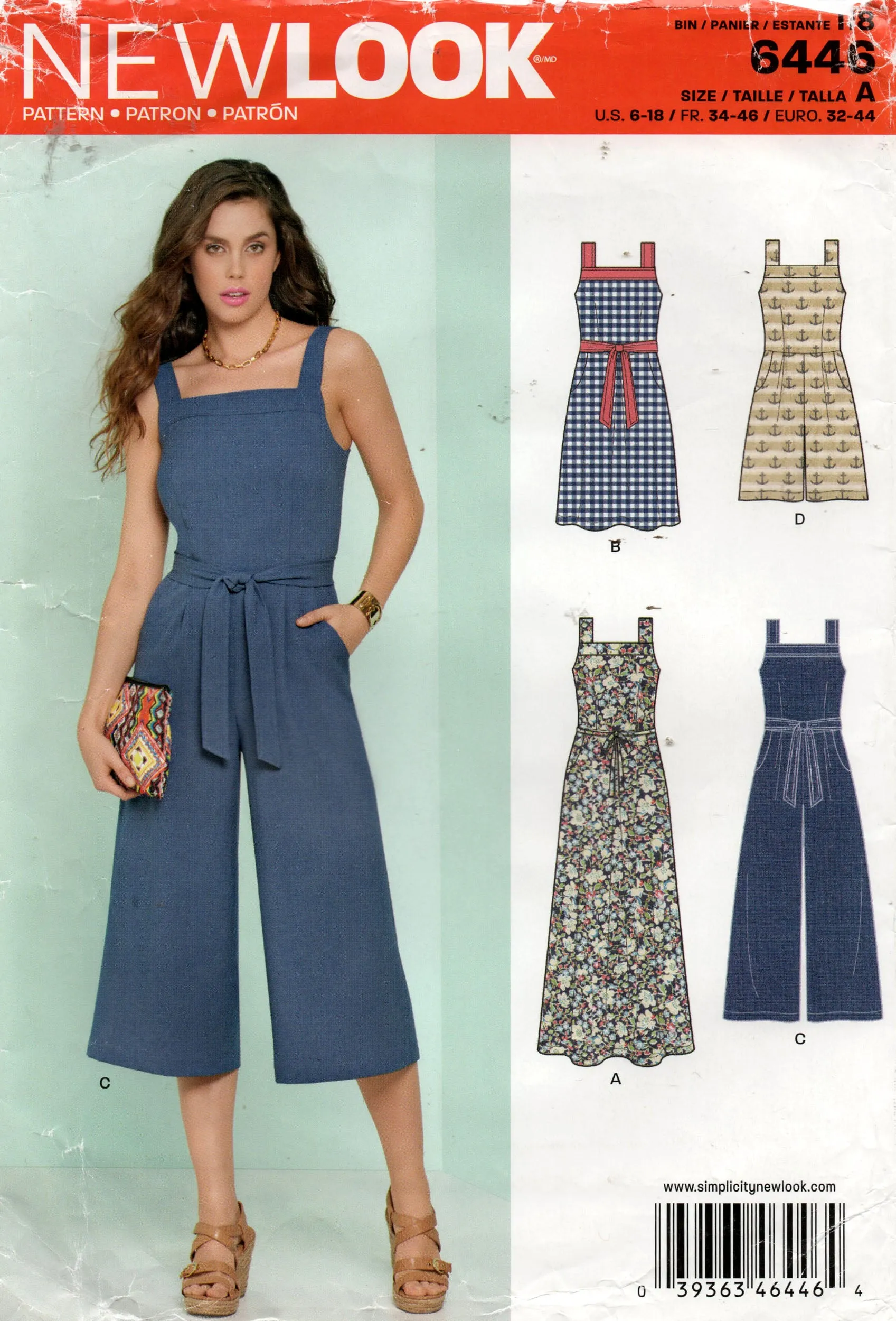 New Look 6446 Womens Mini Maxi Dress Jumpsuit & Rompers Sewing Pattern Size 6 - 18 UNCUT Factory Folded