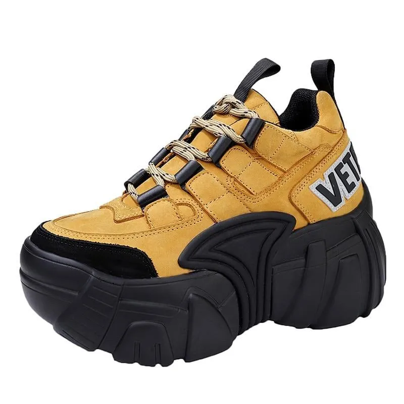 new platform platform height casual shoes father shoes women's network red sponge shoes leather