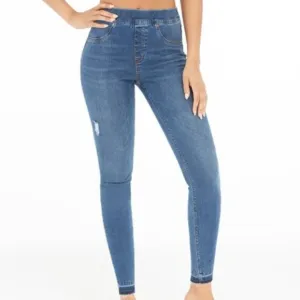 NEW SPANX® Distressed Skinny Jean in Medium Wash