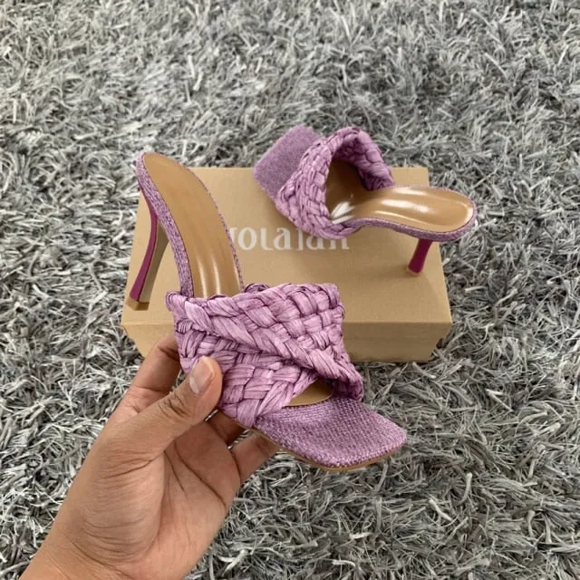 New Summer  Slides Square Open Toe