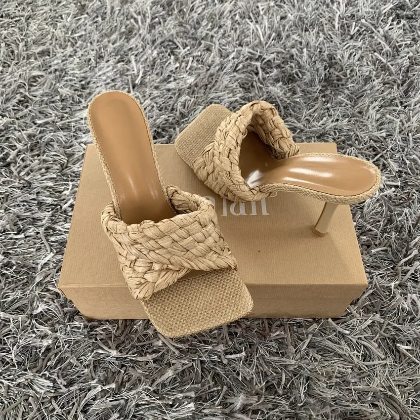 New Summer  Slides Square Open Toe