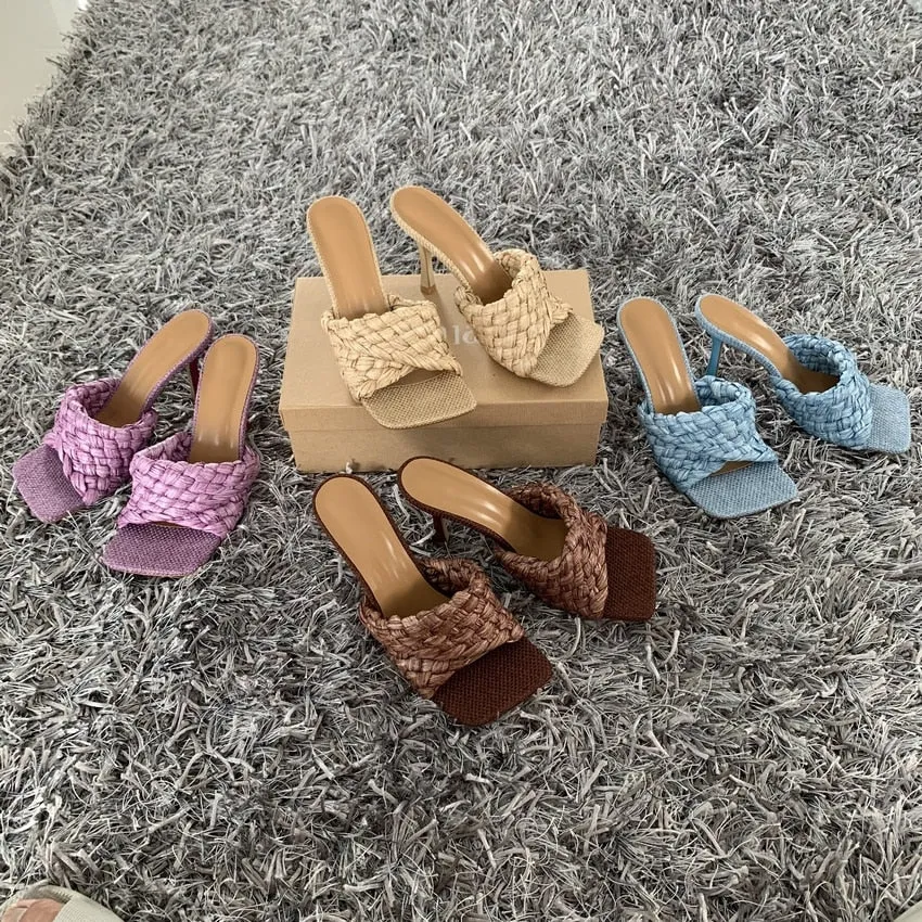 New Summer  Slides Square Open Toe