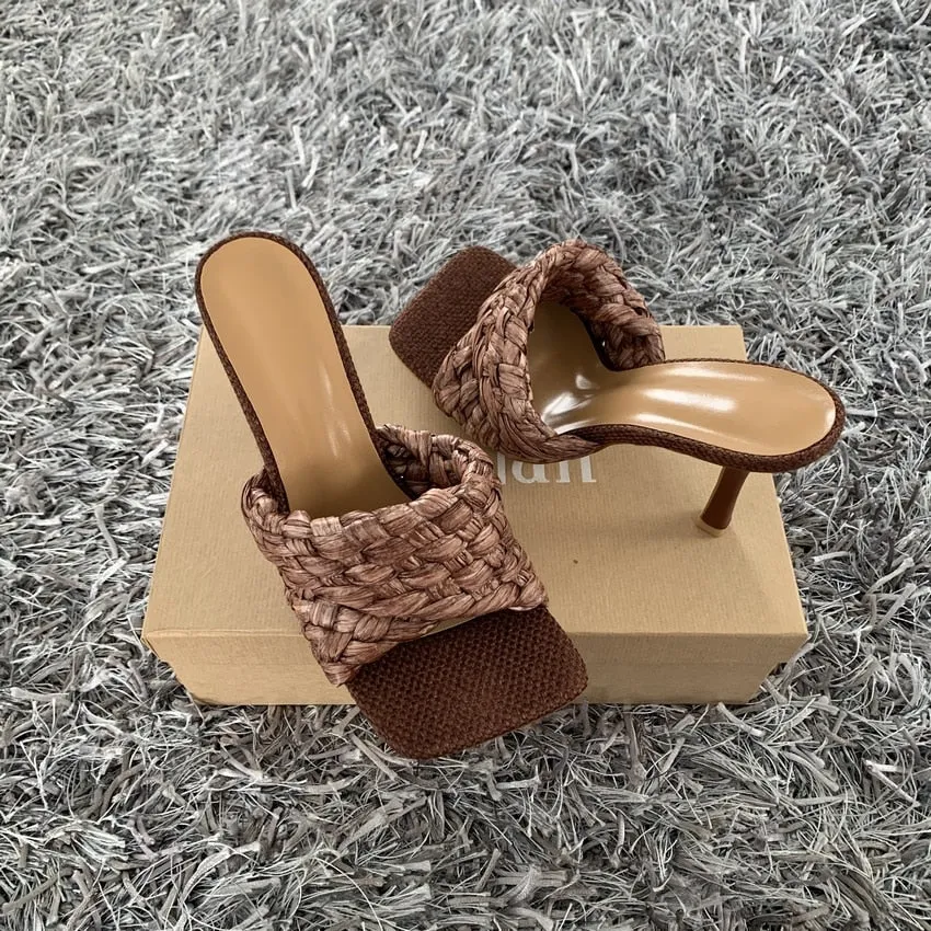 New Summer  Slides Square Open Toe